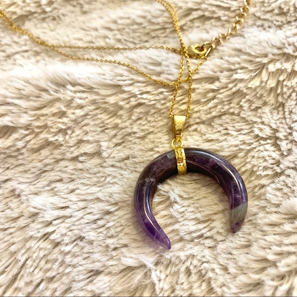Amethyst horseshoe necklace